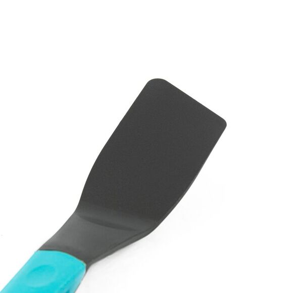 Kitchen Turner and Slotted Spoon with Integrated Counter Rest in Black/Teal - Picture 4 of 5